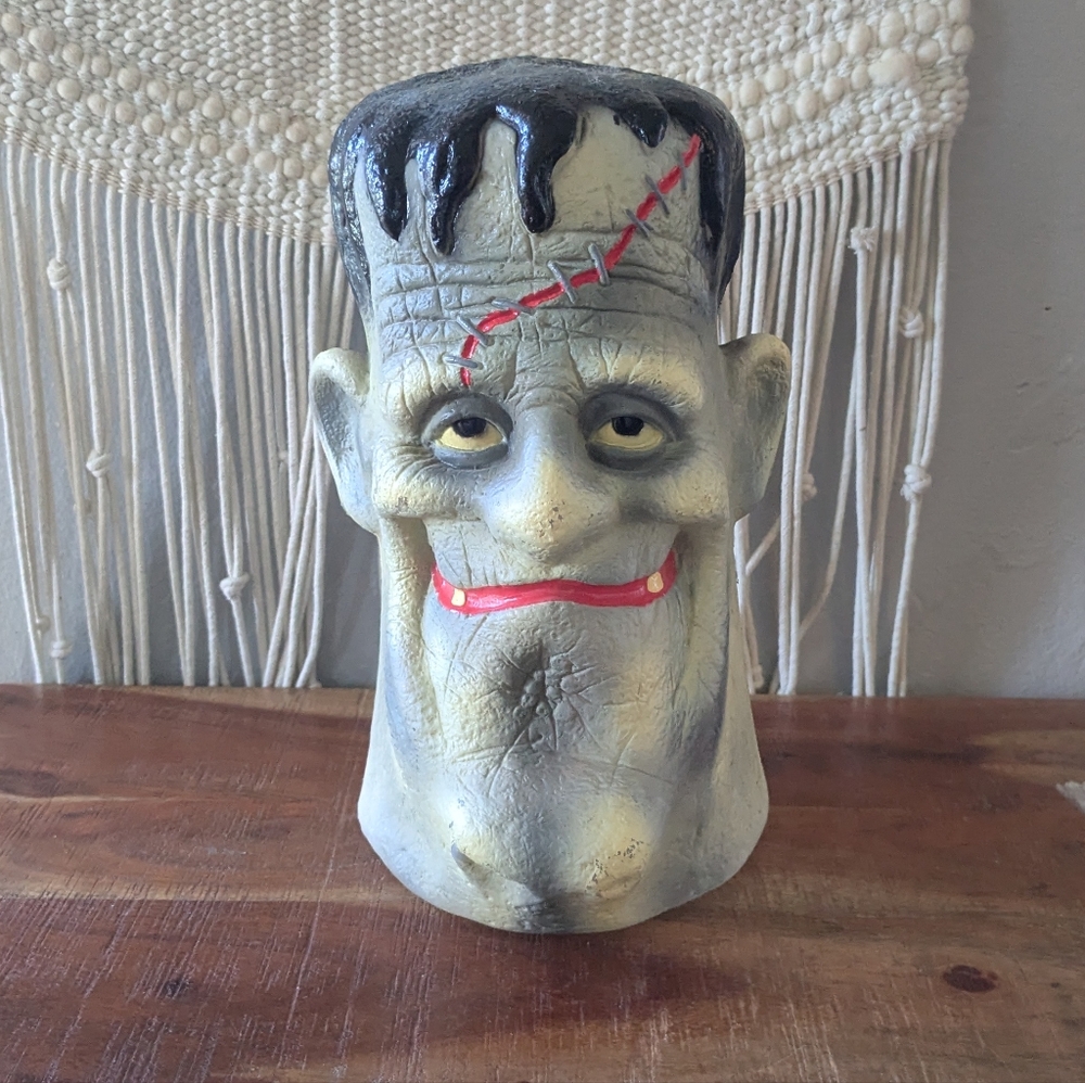 Frankenstein's Monster Head Blow Mold Halloween Light Up